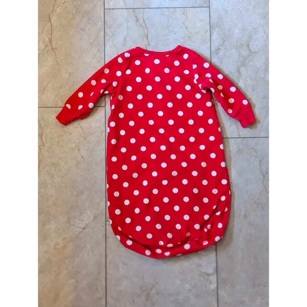 Carter's Girls Baby 0-9 Month Sleep Sack Gown Fleece Elephant Polka Dot